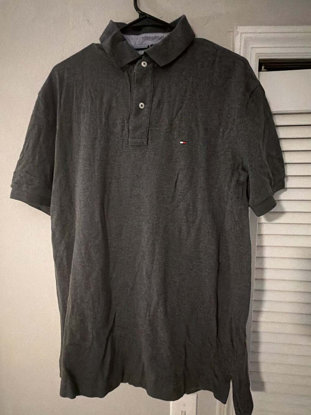 Tommy Hilfiger Men's Gray Classic Fit Short Sleeve Polo Shirt - Large